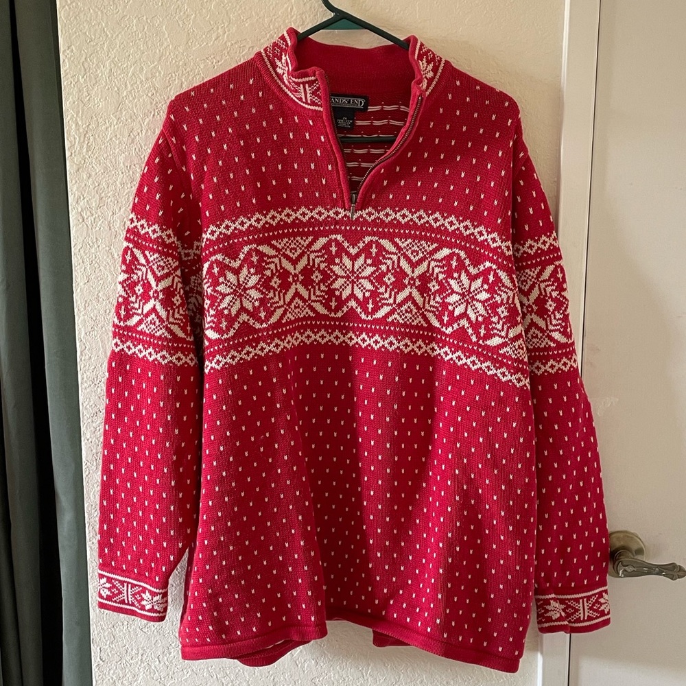 Nordic Christmas fair isle quarter zip sweater